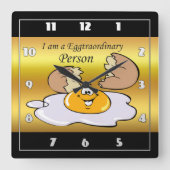 大きなスマイル スクエア壁時計 (正面)