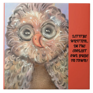 大きなセラミックおもしろいタイルお洒落かわいいフクロウ! タイル