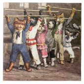 大きなセラミックタイルが子猫を運動!おもしろい!!! タイル (正面)