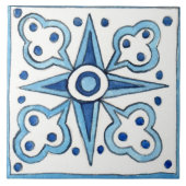 大きなセラミックタイルシチリア – スタイル"トラパニ"青 タイル (正面)