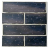大きなセラミックタイル真夜中の青レンガフェイクデザイン タイル (正面)
