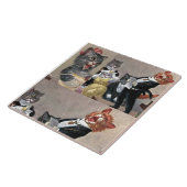 大きなセラミックタイル、ヴィンテージおもしろい子猫はがき! タイル (側面)