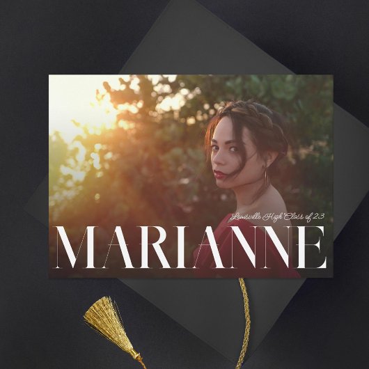 大きなセリフ名写真卒業 招待状