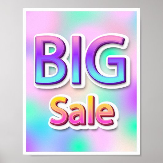 大きなセール スクリプト   ロゴ  ガレージ ヤード ホログラフ ポスター (正面)