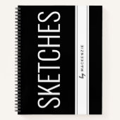 大きなタイトル名を持つスケッチブパーソナライズされたック ノートブック (正面)