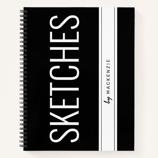 大きなタイトル名を持つスケッチブパーソナライズされたック ノートブック (正面)