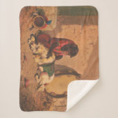 大きなタンバリンを持つサルと犬 シェルパブランケット (正面)