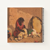 大きなタンバリンを持つサルと犬 ノートブック (裏面)