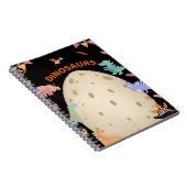 大きなダイノ卵で愛らしい水彩恐竜 ノートブック (右側)