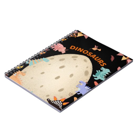 大きなダイノ卵で愛らしい水彩恐竜 ノートブック (左側)