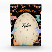 大きなダイノ卵で愛らしい水彩恐竜 フォトブロック (正面)