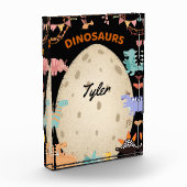 大きなダイノ卵で愛らしい水彩恐竜 フォトブロック (左)