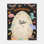 大きなダイノ卵で愛らしい水彩恐竜 フリースブランケット (正面)