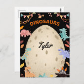 大きなダイノ卵で愛らしい水彩恐竜 ポストカード (正面/裏面)