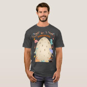 大きなダイノ卵で愛らしい水彩恐竜 Tシャツ (正面フル)