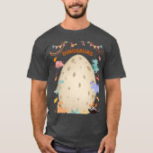 大きなダイノ卵で愛らしい水彩恐竜 Tシャツ (正面)