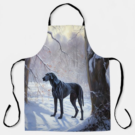 大きなダンがそれを雪のクリスマスに手放す エプロン (正面)