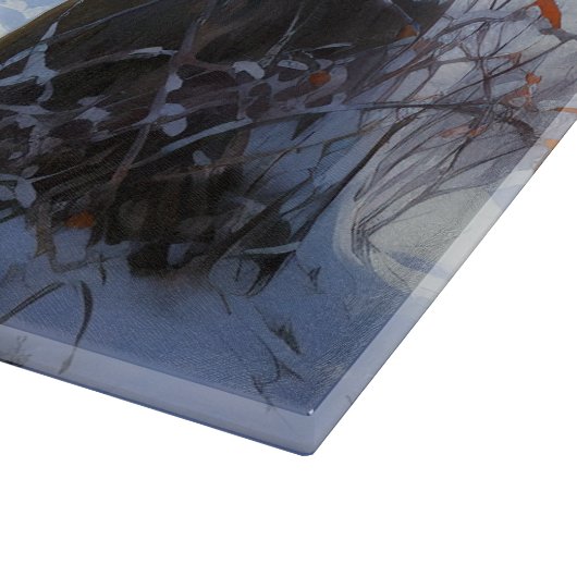 大きなダンがそれを雪のクリスマスに手放す カッティングボード (角)