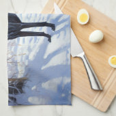 大きなダンがそれを雪のクリスマスに手放す キッチンタオル (四つ折り)