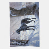 大きなダンがそれを雪のクリスマスに手放す キッチンタオル (縦)