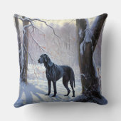 大きなダンがそれを雪のクリスマスに手放す クッション (裏面)