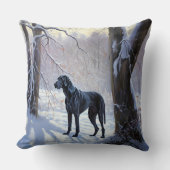 大きなダンがそれを雪のクリスマスに手放す クッション (正面)