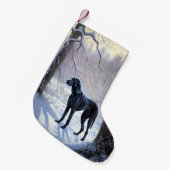 大きなダンがそれを雪のクリスマスに手放す スモールクリスマスストッキング (正面 (吊り時))