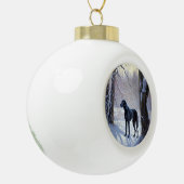 大きなダンがそれを雪のクリスマスに手放す セラミックボールオーナメント (左)