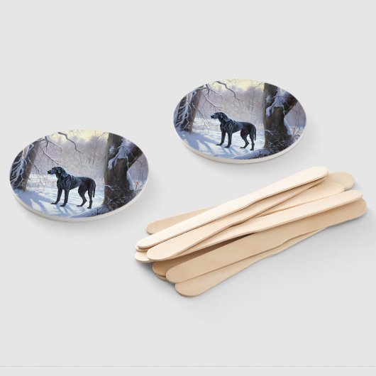 大きなダンがそれを雪のクリスマスに手放す ハンドファン (組立なし)