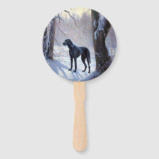 大きなダンがそれを雪のクリスマスに手放す ハンドファン (正面)