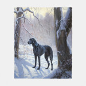 大きなダンがそれを雪のクリスマスに手放す フリースブランケット (正面)