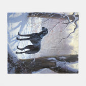 大きなダンがそれを雪のクリスマスに手放す フリースブランケット (正面(横))