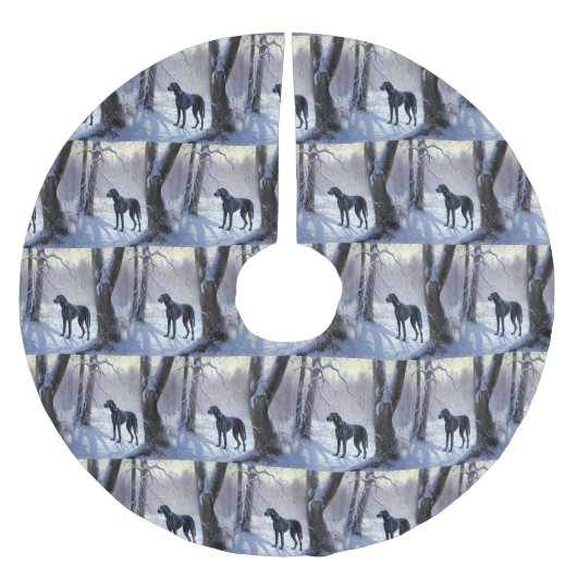 大きなダンがそれを雪のクリスマスに手放す ブラッシュドポリエステルツリースカート (正面)