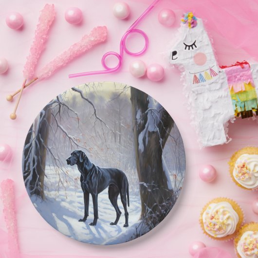 大きなダンがそれを雪のクリスマスに手放す ペーパープレート (パーティー)