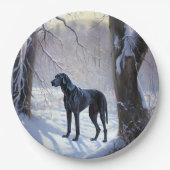 大きなダンがそれを雪のクリスマスに手放す ペーパープレート (正面)