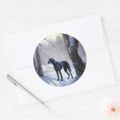 大きなダンがそれを雪のクリスマスに手放す ラウンドシール (封筒)