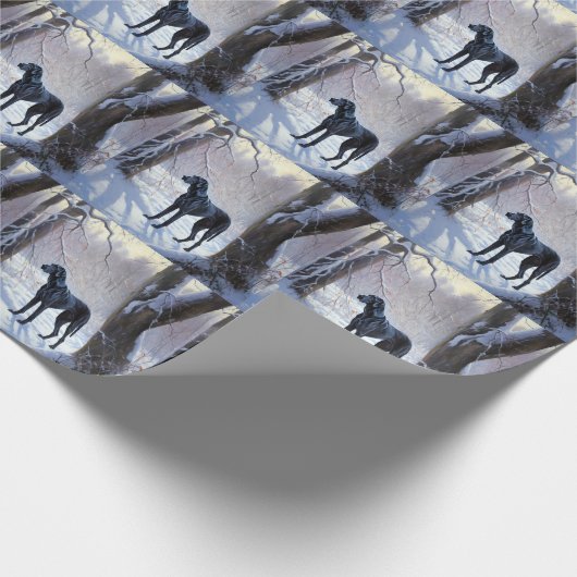 大きなダンがそれを雪のクリスマスに手放す ラッピングペーパー (角)