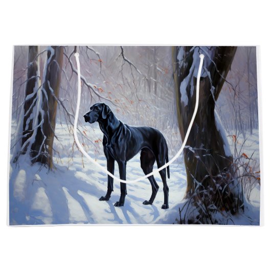 大きなダンがそれを雪のクリスマスに手放す ラージペーパーバッグ (正面)