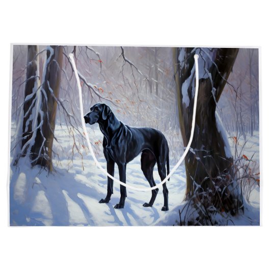 大きなダンがそれを雪のクリスマスに手放す ラージペーパーバッグ (裏面)