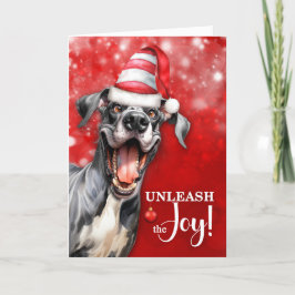 大きなダン犬がクリスマスの喜びを解き放つ シーズンカード