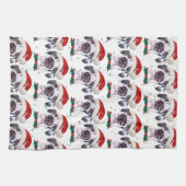 大きなダン犬がクリスマススターを育てる キッチンタオル (横)