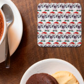 大きなダン犬がクリスマススターを育てる スクエアペーパーコースター