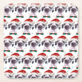 大きなダン犬がクリスマススターを育てる スクエアペーパーコースター (正面)