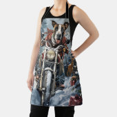 大きなダン犬オートバイクリスマスに乗る エプロン (インサイチュ)