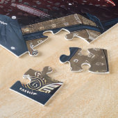 大きなダン犬オートバイクリスマスに乗る ジグソーパズル (側面)