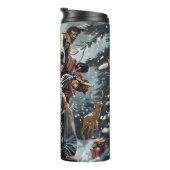 大きなダン犬オートバイクリスマスに乗る タンブラー (回転右)