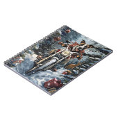 大きなダン犬オートバイクリスマスに乗る ノートブック (左側)