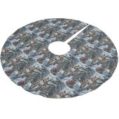 大きなダン犬オートバイクリスマスに乗る ブラッシュドポリエステルツリースカート (アングル)