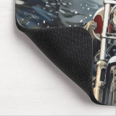 大きなダン犬オートバイクリスマスに乗る マウスパッド (コーナー)