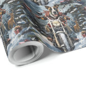 大きなダン犬オートバイクリスマスに乗る ラッピングペーパー (ロールコーナー)